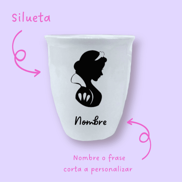 Taza color blanca con silueta personalizada 354ml