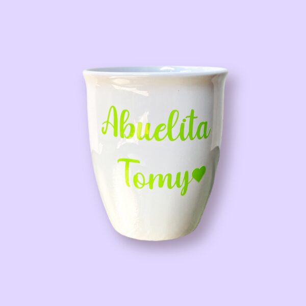 Taza blanca con nombre o frase con variedad de color personalizado de 354ml