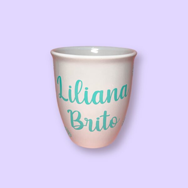 Taza blanca con nombre personalizado de 354ml